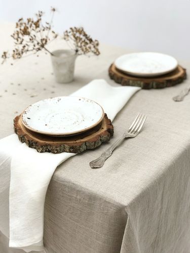 Natural Washed Linen Table Linens
